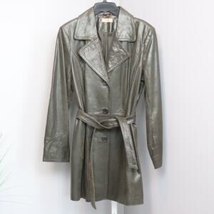 i.e. Genuine Leather Snakeskin Trench Coat w/ Belt Women’s‎ Size L